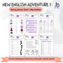 New English Adventure 1 – Unit 7: My Clothes – karty pracy