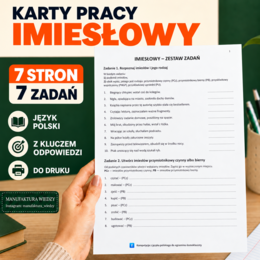 Imiesłowy – karty pracy z odpowiedziami | język polski, klasy 7–8 | egzamin ósmoklasisty