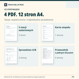 Gęstość pod lupą - 5 stacji zadaniowych, karta zespołu i sprawdzian A/B | Fizyka, klasa 7
