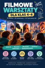 Filmowe warsztaty dla klas 4–6 – 20 filmów, 20 scenariuszy i 117 kart pracy A4
