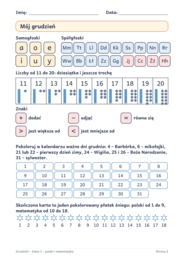 Grudzień klasa 1: karty pracy z polskiego i matematyki