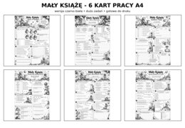 MAŁY KSIĄŻĘ - 6 CZARNO-BIAŁYCH KART PRACY A4 + KLUCZ