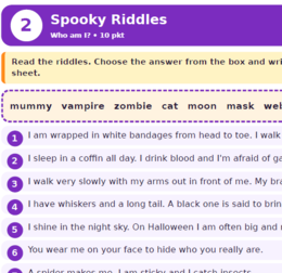 Halloween- Stacje dydaktyczne dla klas 4-6