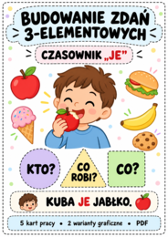 Budowanie zdań 3-elementowych – czasownik „JE” | Terapia logopedyczna