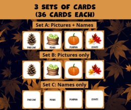 🍂 Autumn Memory Game – Jesienne Memory w języku angielskim  🍁