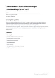 DOKUMENTACJA OPIEKUNA SAMORZĄDU UCZNIOWSKIEGO 2026/2027 – plan pracy SU, kalendarz, protokoły, ewaluacja i sprawozdanie | DOCX