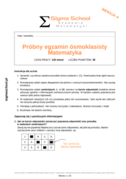 Próbny egzamin ósmoklasisty – matematyka, A i B + klucze