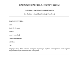 Dzień nauczyciela- Escape Room