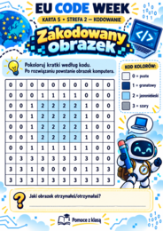 EU Code Week – „Misja: Cyfrowy Odkrywca” | 20 kart pracy + scenariusz + paszport + certyfikat | kl. 4–8
