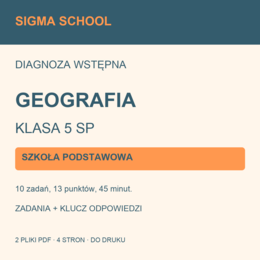 Diagnoza wstępna — geografia, klasa 5 SP + klucz i analiza