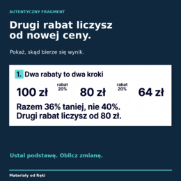 Procentowy radar - 3 pułapki rabatów | matematyka, klasa 7 | plansza i karta pracy