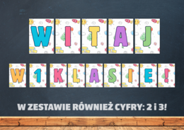 Girlanda „WITAJ W 1, 2, 3 KLASIE!”