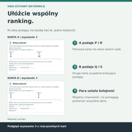 Ułamki w duecie - zadania w parach z kartami A/B, klasy 5-6