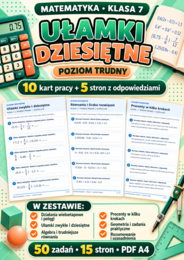 UŁAMKI DZIESIĘTNE-TRUDNE-klasa 7