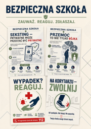 Bezpieczeństwo w szkole- odpowiedzialność procentuje! plakaty zgodne z zaleceniami MEN