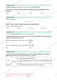 Próbny egzamin ósmoklasisty z matematyki: Liczby i działania , klasa 8 (karta odpowiedzi + zasady oceniania)
