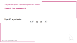 Aukcja matematyczna wyrażenia algebraiczne i równania powtórzenie wiadomości