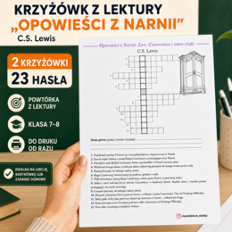 Krzyżówka z lektury „Opowieści z Narnii. Lew, czarownica i stara szafa” – 2 karty pracy | klasy 4–6, egzamin ósmoklasisty, powtórzenie