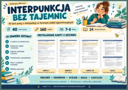 ❓ INTERPUNKCJA BEZ TAJEMNIC – 40 kart pracy z kluczem odpowiedzi | klasy 7–8