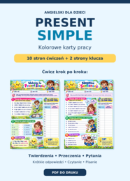 Present Simple - 10-stronicowy workbook dla uczniów szkoły podstawowej