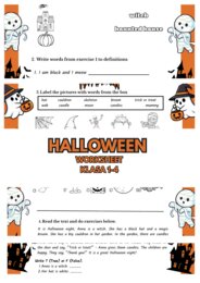 Halloween worksheet, klasa 1-4