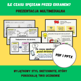 Ile czasu spędzam przed ekranem?| Prezentacja Sketchnoting – Nowa Podstawa Programowa (PDF + PPTX)
