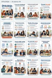 DYSLEKSJA – ZOBACZ WIĘCEJ NIŻ BŁĘDY Gazetka szkolna | 16 plansz A4 | klasy IV–VIII