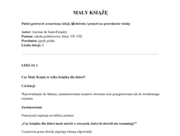 Scenariusze lekcji- "Mały Książę"