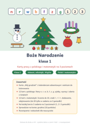 Boże Narodzenie klasa 1: karty pracy z polskiego i matematyki