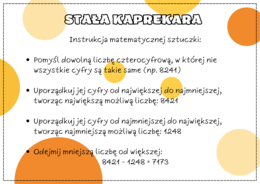 Stała Kaprekara - ciekawa matematyka. Prezentacja. Karta pracy.