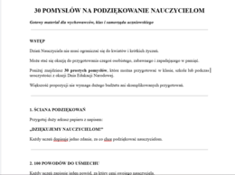 30 pomysłów na podziękowanie nauczycielom