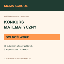Próbne konkursy matematyczne — dolnośląskie, 30 arkuszy + klucze