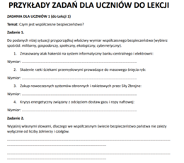 Przykładowe scenariusze lekcji, zadania i sprawdziany EDB szkoła średnia