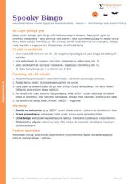 Halloween – Spooky Bingo – język angielski, klasa 6