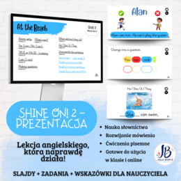 Shine On! 2 – Unit Unit 5 At the Beach | prezentacja do lekcji + gry i ćwiczenia