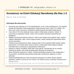 Scenariusz na Dzień Edukacji Narodowej, klasy 1-3, wersja pełna i skrócona