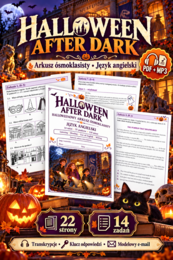 Halloween After Dark – cały arkusz E8 z angielskiego + MP3 | 22 strony, transkrypcje i klucz