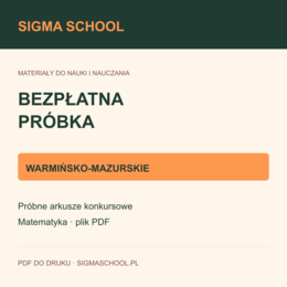 Bezpłatna próbka konkursu matematycznego — warmińsko-mazurskie