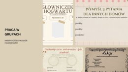 Karty  z zadaniami do pracy w grupach. HARRY POTTER I KAMIEŃ FILOZOFICZNY