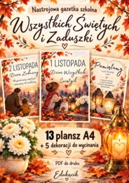Piękna, nastrojowa gazetka na Wszystkich Świętych i Zaduszki 🤎