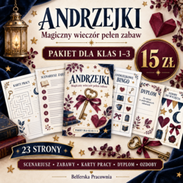 ✨ ANDRZEJKI – MAGICZNY WIECZÓR PEŁEN ZABAW ✨ Kompletny pakiet dla klas 1–3!