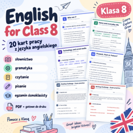 „English for Class 8” – scenariusz 20 kart pracy