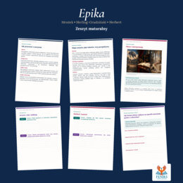 Epika — Mrożek, Herling-Grudziński, Herbert | Zeszyt maturalny: szczegółowe omówienie, 72 zadania i klucz odpowiedzi