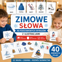 Zimowe słowa – 40 podstawowych wyrazów z ilustracjami