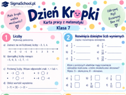 Karta pracy z matematyki: Dzień Kropki – Klasa 7