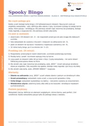 Halloween – Spooky Bingo – język angielski, klasa 8
