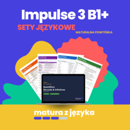 Impulse 2 – sety leksykalne B1+, matura rozszerzona, środki językowe: 16 zestawów z kluczem do działów 1–8
