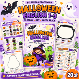 🎃 HALLOWEEN ENGLISH 1–3 🎃 Gotowy pakiet na wyjątkową lekcję języka angielskiego!