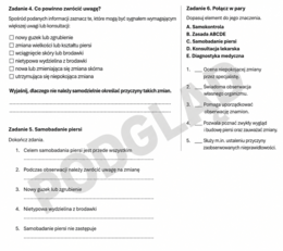 Samokontrola w profilaktyce zdrowia – karta pracy + klucz odpowiedzi | Edukacja zdrowotna
