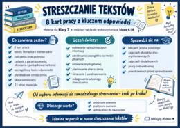 Streszczanie tekstów – STRESZCZENIE - 8 kart pracy z kluczem odpowiedzi
